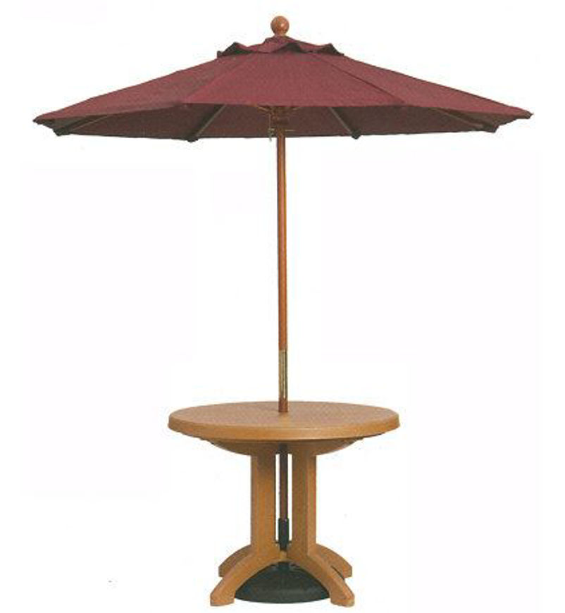 Picture of Grosfillex 7 foot Round Wooden Market Umbrella
