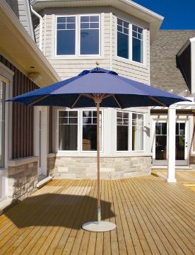 Show details for Galtech 9 Foot Round Teak Market Umbrella Picture of Galtech 9 Foot Round Teak Market Umbrella